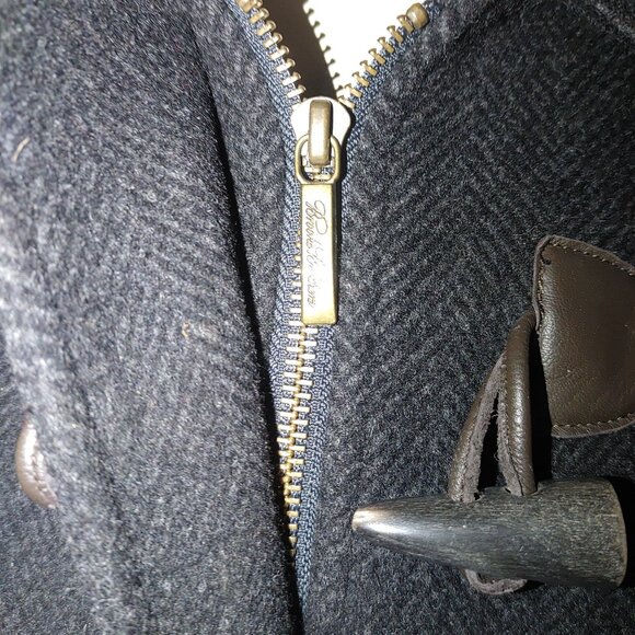 Brooks Brothers Wool Blend Black Duffle Coat Toggle Closures Size 12 - Picture 11 of 12